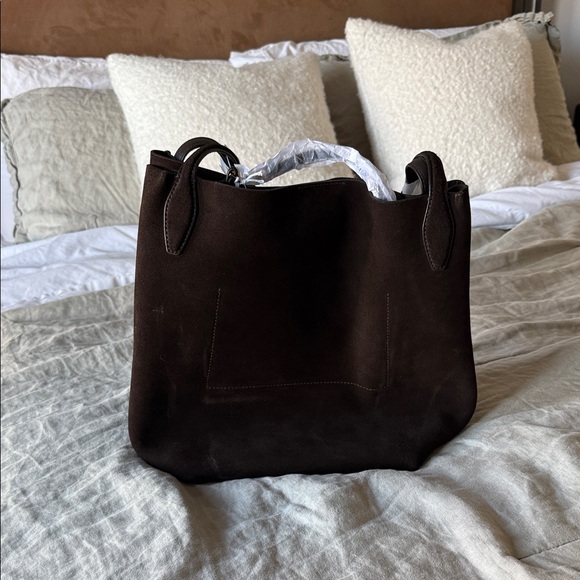 Madewell Suede Shopper Tote in Carob (Dark Brown) - Women's Everyday Handbag - Picture 2 of 6